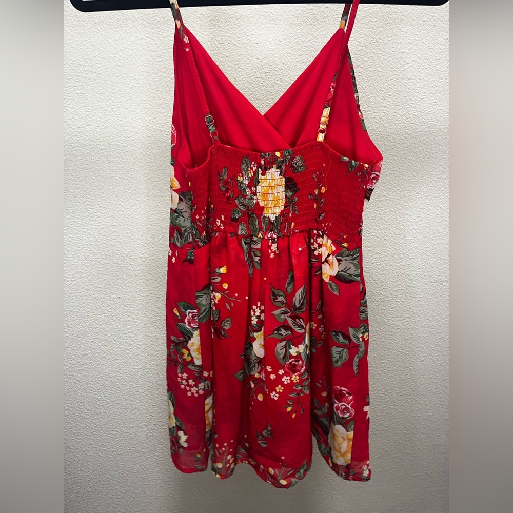 Red floral Romper